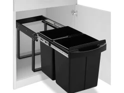 Lixeira de cozinha removível com mecanismo de fechamento suave 48 litros preta 02_0006061