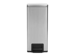 Lixeira de pedal anti-impressão digital de 30 litros aço inoxidável prateado cor prata 02_0043857