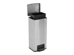 Lixeira de pedal anti-impressão digital de 30 litros aço inoxidável prateado cor prata 02_0043857