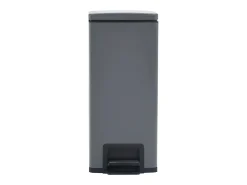 Lixeira de pedal anti-impressão digital de aço inoxidável de 30 litros cinza 02_0006068