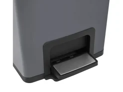 Lixeira de pedal anti-impressão digital de aço inoxidável de 30 litros cinza 02_0006068