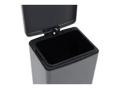 Lixeira de pedal anti-impressão digital de aço inoxidável de 30 litros cinza 02_0006068