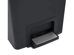 Lixeira de pedal anti-impressão digital de aço inoxidável de 30 litros preta 02_0006099