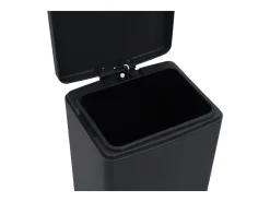 Lixeira de pedal anti-impressão digital de aço inoxidável de 30 litros preta 02_0006099