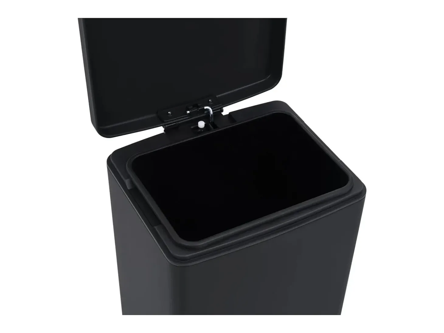 Lixeira de pedal anti-impressão digital de aço inoxidável de 30 litros preta 02_0006099