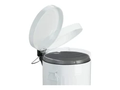Lixeira de pedal vintage em metal para cozinha ou banheiro 5 litros branca 13_0002319_2