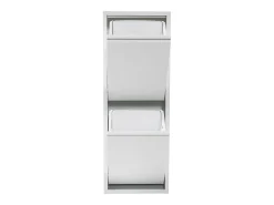 Lixeira de reciclagem de parede com 2 compartimentos removíveis 93 x 33 x 25 cm branca 03_0008198