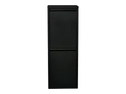 Lixeira de reciclagem de parede com 2 compartimentos removíveis 93 x 33 x 25 cm preta 03_0008199