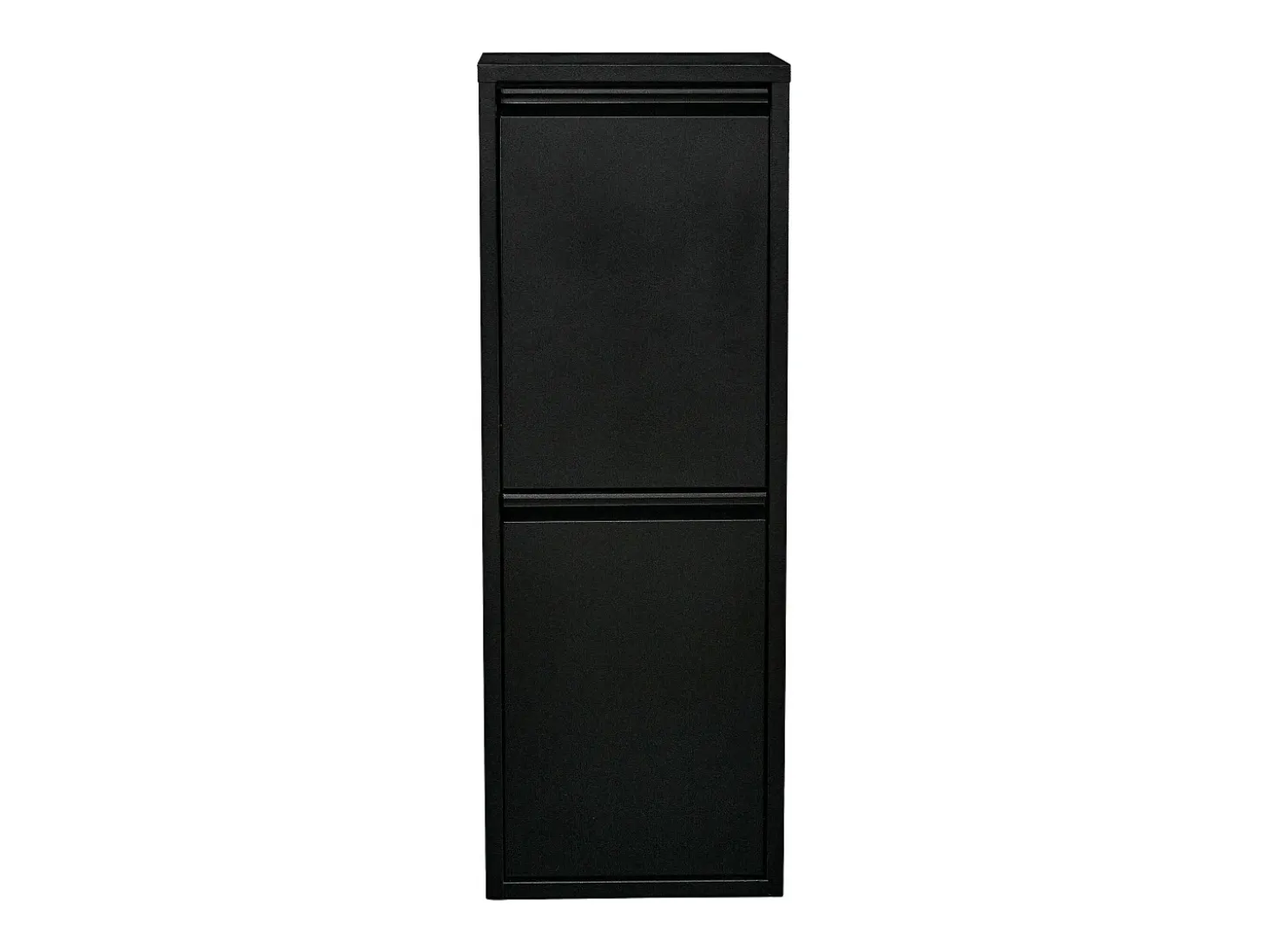 Lixeira de reciclagem de parede com 2 compartimentos removíveis 93 x 33 x 25 cm preta 03_0008199