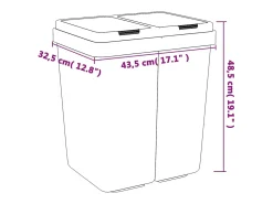 Lixeira dupla 2 x 25 litros branca 02_0043840