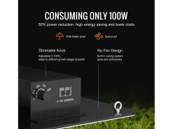 Lâmpada de Crescimento LED SucceBuy 150 W, Espectro Completo de Intensidade Variável, Diodos Samsung para Plantas de Interior, Vegetação, Floração, Estufa