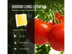 Lâmpada de Crescimento LED SucceBuy 200 W, Diodos Samsung de Alto Rendimento para Plantas de Interior, Mudas, Vegetação e Floração, Cultivo em Estufa