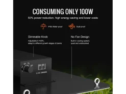 Lâmpada de Crescimento LED SucceBuy 200 W, Diodos Samsung de Alto Rendimento para Plantas de Interior, Mudas, Vegetação e Floração, Cultivo em Estufa