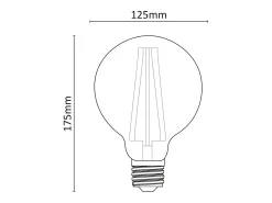 Lâmpada de filamento LED globo transparente 10W G125 1400lumen 3000K