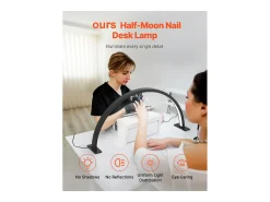 Lâmpada de Mesa, SucceBuy, Lâmpada de Mesa 30 W em Forma de Meia-lua com Suporte para Telemóvel - Brilho Ajustável