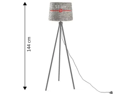 Lâmpada de pé Kiomi de alga marinha e metal, altura 144 cm.