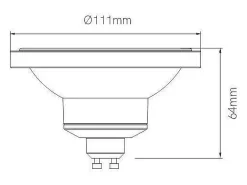 Lâmpada LED AR111 LYNK GU10 13W 45 Regulável 3000K