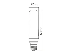 Lâmpada LED cilíndrica 10W E27 PL T40 4000K