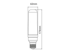 Lâmpada LED cilíndrica 10W E27 PL T40 3000K