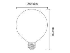 Lâmpada LED globo de 22W e 2600 lúmens 3000K