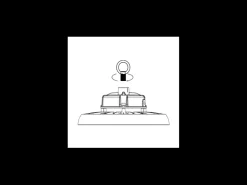 Lâmpada LED industrial UFO 150W e 22500 lúmen IP65 4000K - Projetor LED Alcapower