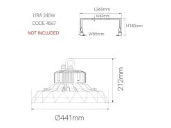 Lâmpada LED industrial UFO LENS DALI 150W 100-260V 4000K