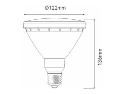 Lâmpada LED PAR38 15W E27 refletor parabólico