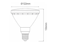 Lâmpada LED PAR38 15W E27 Refletor parabólico Verde