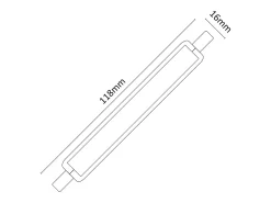 Lâmpada LED R7s 118mm 8W 1000lm em vidro ø16mm 3000k