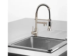 Logus misturador para lava-loiça com chuveiro móvel em aço inoxidável Essebagno