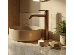 Lollipop Misturadora de lavatório alto cobre escovado Essebagno