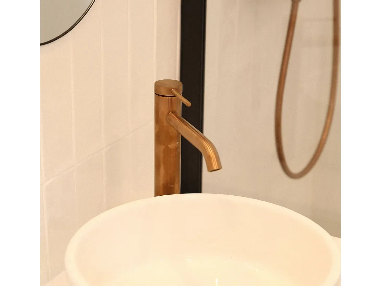 Lollipop Misturadora de lavatório alto cobre escovado Essebagno