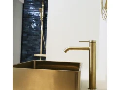 Lollipop Torneira para lavatório alto ouro escovado Essebagno
