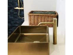 Lollipop Torneira para lavatório alto ouro escovado Essebagno
