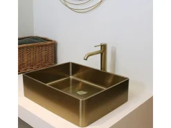Lollipop Torneira para lavatório alto ouro escovado Essebagno