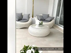 Lote 2 cadeirões de jardim em resina entrançada - WHITEHEAVEN
