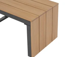 Lounge modular de jardim em alumínio: 2 sofás e uma mesa de centro - Antracite com almofadas bege - BAMBAÏA de MYLIA