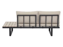 Lounge modular de jardim em alumínio: 2 sofás e uma mesa de centro - Antracite com almofadas bege - BAMBAÏA de MYLIA
