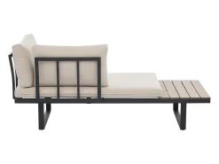 Lounge modular de jardim em alumínio: 2 sofás e uma mesa de centro - Antracite com almofadas bege - BAMBAÏA de MYLIA