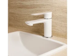 Lover torneira misturadora branco cromado para lavatório Essebagno