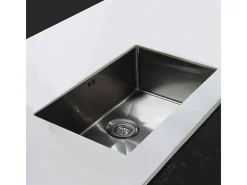 Luisa lava-loiça 1 cuba grande 76x45 em aço inoxidável cinzento gun metal Essebagno