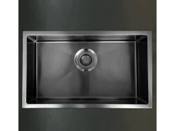 Luisa lava-loiça 1 cuba grande 76x45 em aço inoxidável cinzento gun metal Essebagno