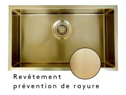 Luisa lava-loiça 1 cuba grande 76x45 em aço inoxidável dourado escovado Essebagno