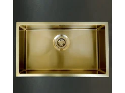 Luisa lava-loiça 1 cuba grande 76x45 em aço inoxidável dourado escovado Essebagno