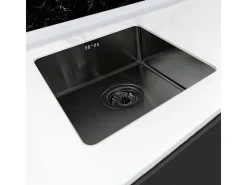 Luisa lava-loiça 1 cuba 55x45 em aço inoxidável cinzento gun metal Essebagno