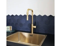 Luisa lava-loiça 1 cuba 55x45 em aço inoxidável dourado escovado Essebagno