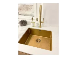 Luisa lava-loiça 1 cuba 55x45 em aço inoxidável dourado escovado Essebagno