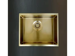 Luisa lava-loiça 1 cuba 55x45 em aço inoxidável dourado escovado Essebagno
