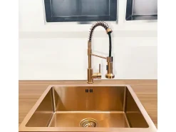 Luisa lava-loiça individual 1 cuba 55x45 em aço inoxidável cobre escovado Essebagno