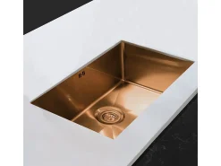 Luisa lava-loiça individual 1 cuba grande 76x45 em aço inoxidável cobre escovado Essebagno